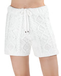 Women's Marshmallow Soft Cable Knit Drawstring Shorts