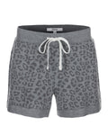 Women's Leopard Print Heathered Terry Lounge Shorts