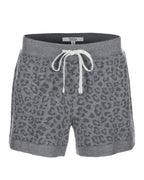 Women's Leopard Print Heathered Terry Lounge Shorts