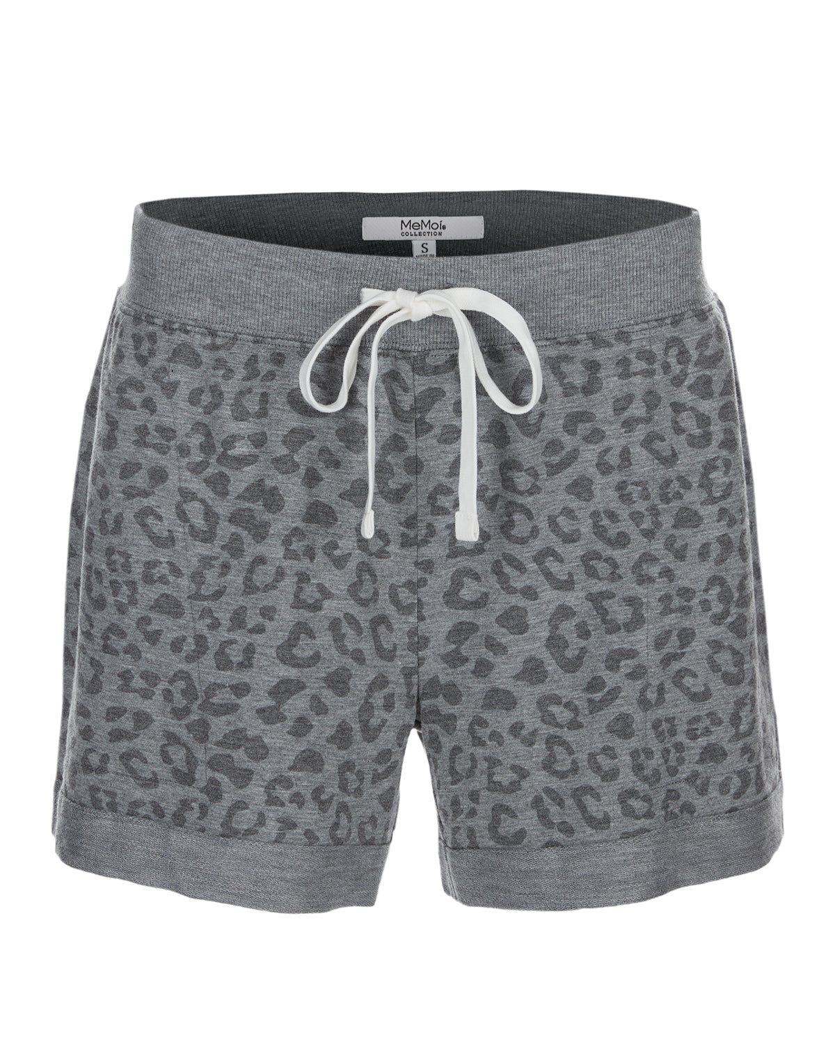 Women's Leopard Print Heathered Terry Lounge Shorts