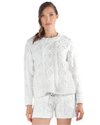 Women's Marshmallow Soft Cable Knit Drawstring Shorts