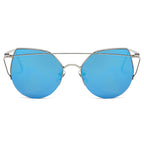 DILLON | Modern Cat Eye Mirrored Flat Lens Sunglasses Circle