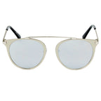 FRISCO | Modern Horn Rimmed Metal Frame Round Sunglasses