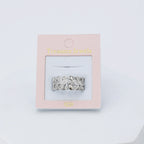 Crystal Leaves Silver Ring