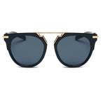 HANOVER | Unisex Fashion Brow-Bar Round Sunglasses