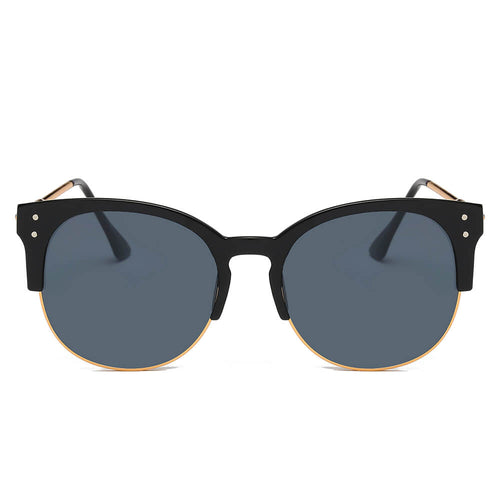 ABANDA |  Round Mirrored Flat Lens Half Frame Sunglasses Circle
