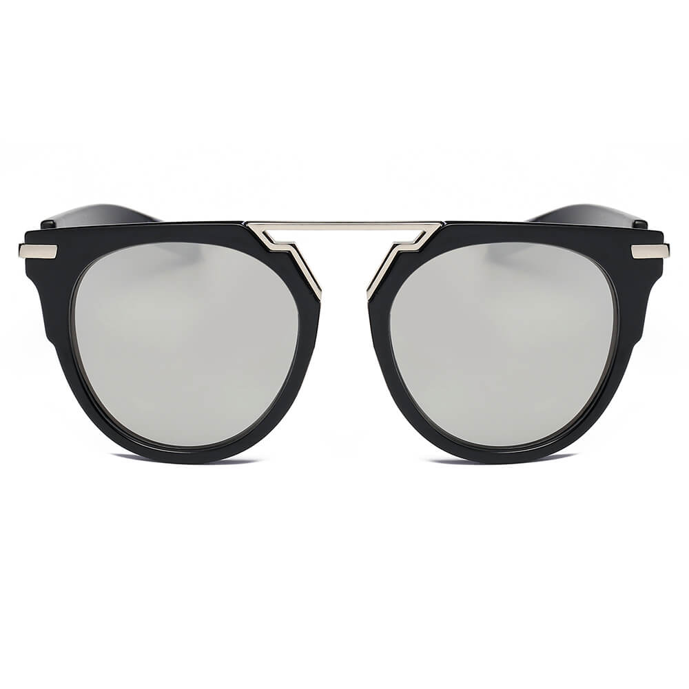 HANOVER | Unisex Fashion Brow-Bar Round Sunglasses