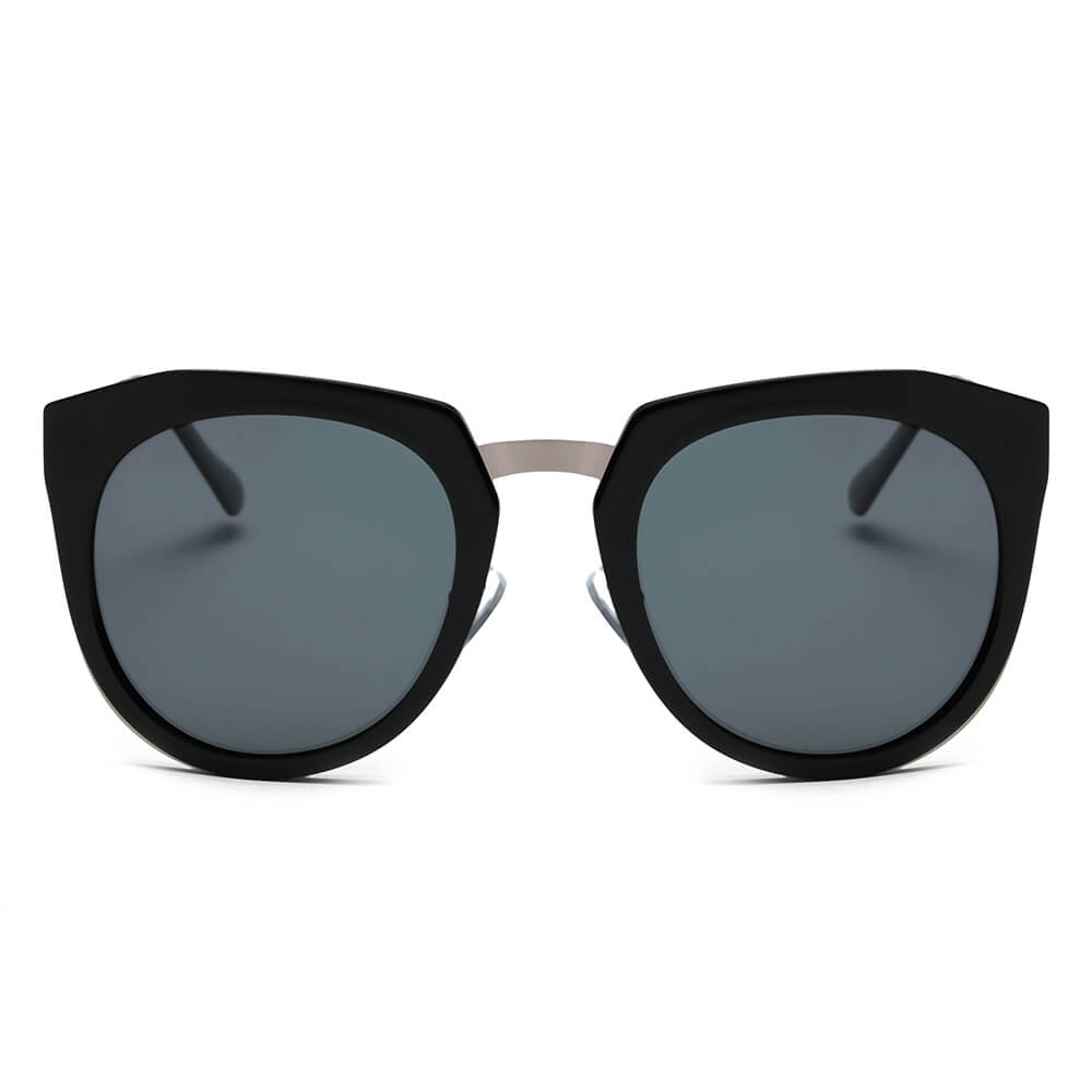 FERNDALE | Mirrored Polarized Lens Oversize Cat Eye Sunglasses