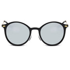 DEWITT | Retro Horn Rimmed Keyhole Bridge Round Sunglasses Circle