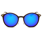 DEWITT | Retro Horn Rimmed Keyhole Bridge Round Sunglasses Circle