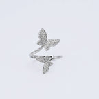 Dainty Twisted Butterfly Silver Ring