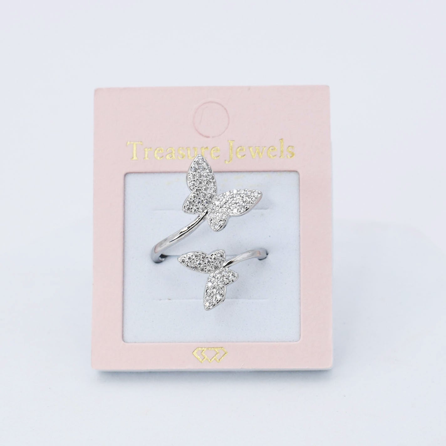 Dainty Twisted Butterfly Silver Ring