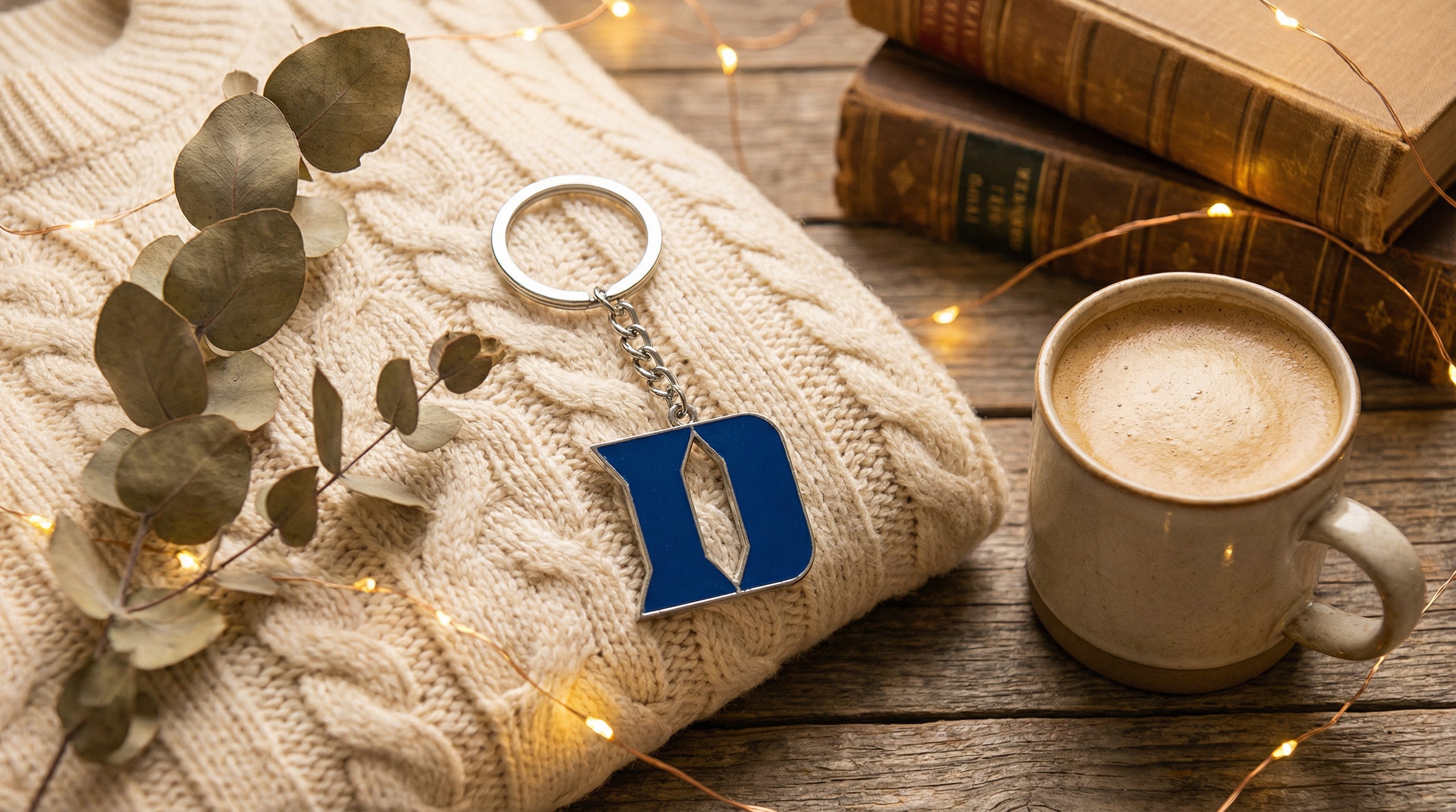 Silver Duke Blue Devils Keychain