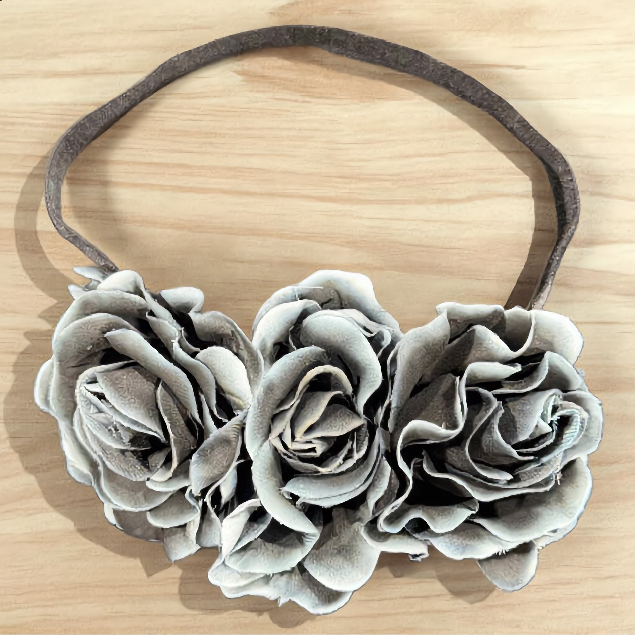 Silver Artificial Flower Headband