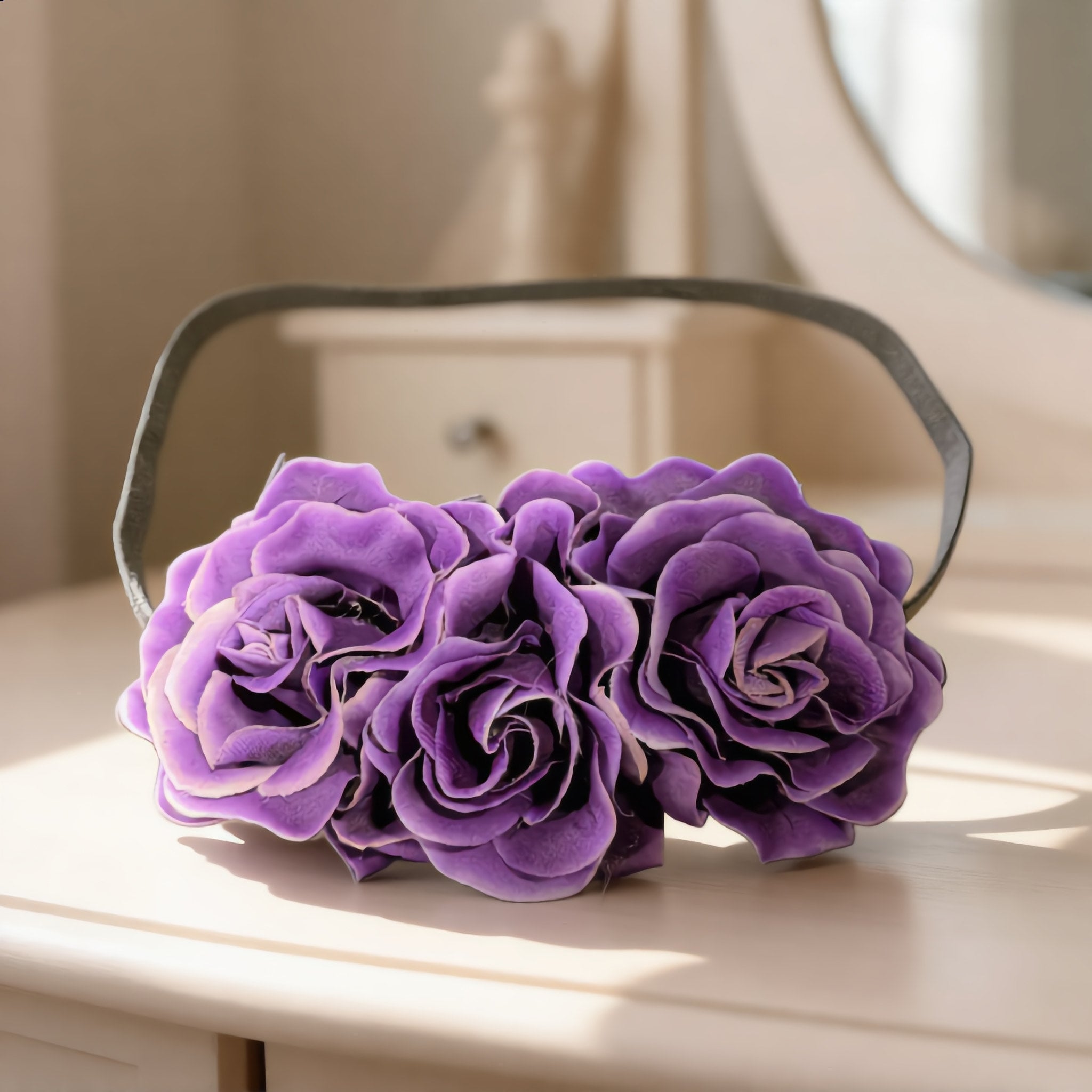 Purple Artificial Flower Headband