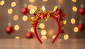 Red and Gold Christmas Headband