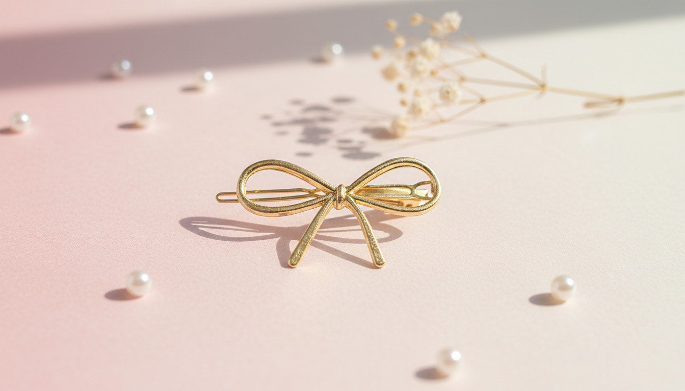 Gold Bow Hair Clip