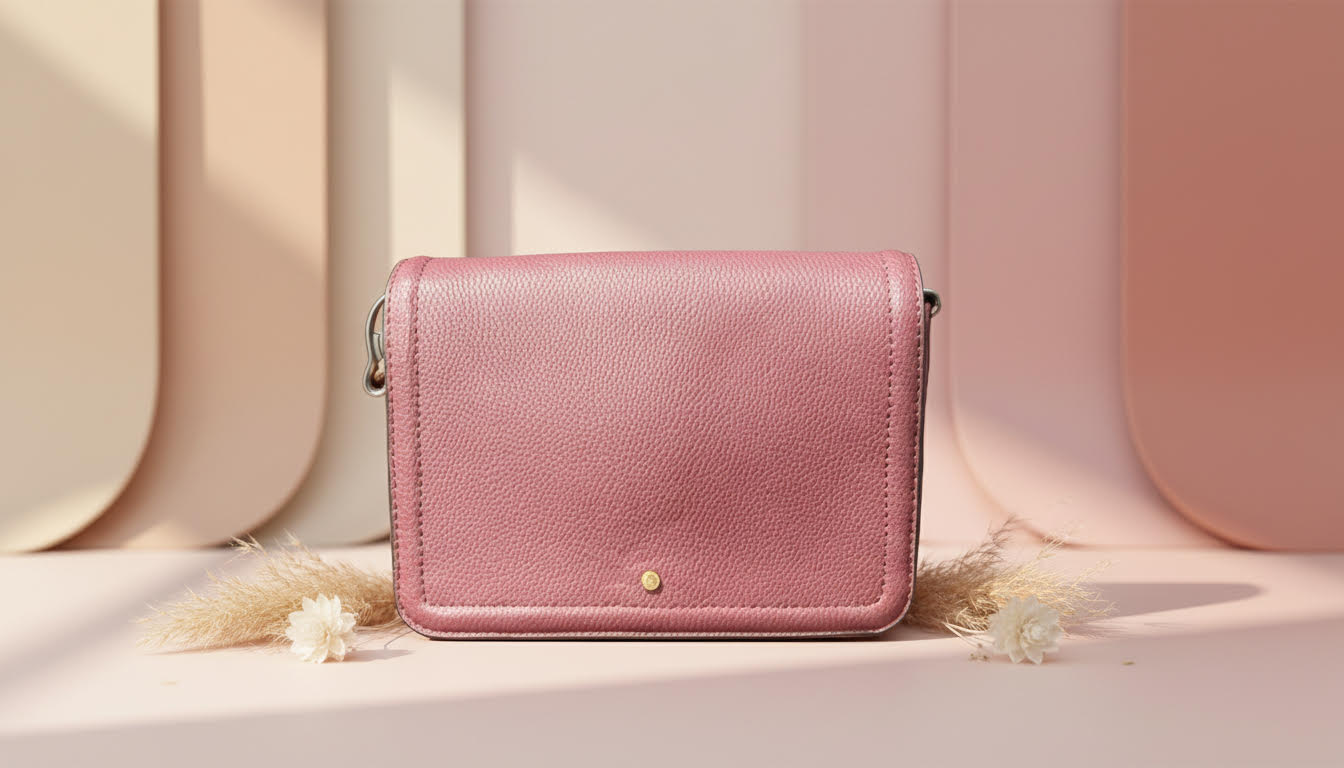 Pink Leather Crossbody Bag