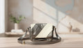 Two-Tone Leather Crossbody Bag with Geometric Flap