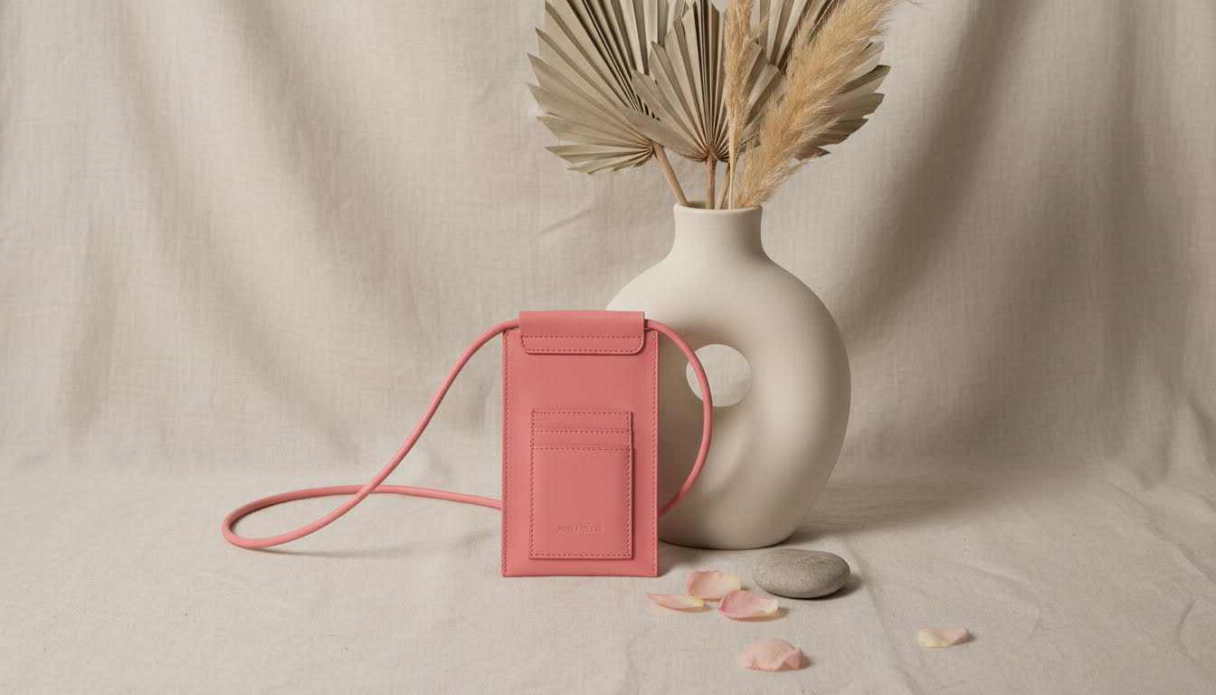 Soft Pink Minimalist Phone Crossbody Bag