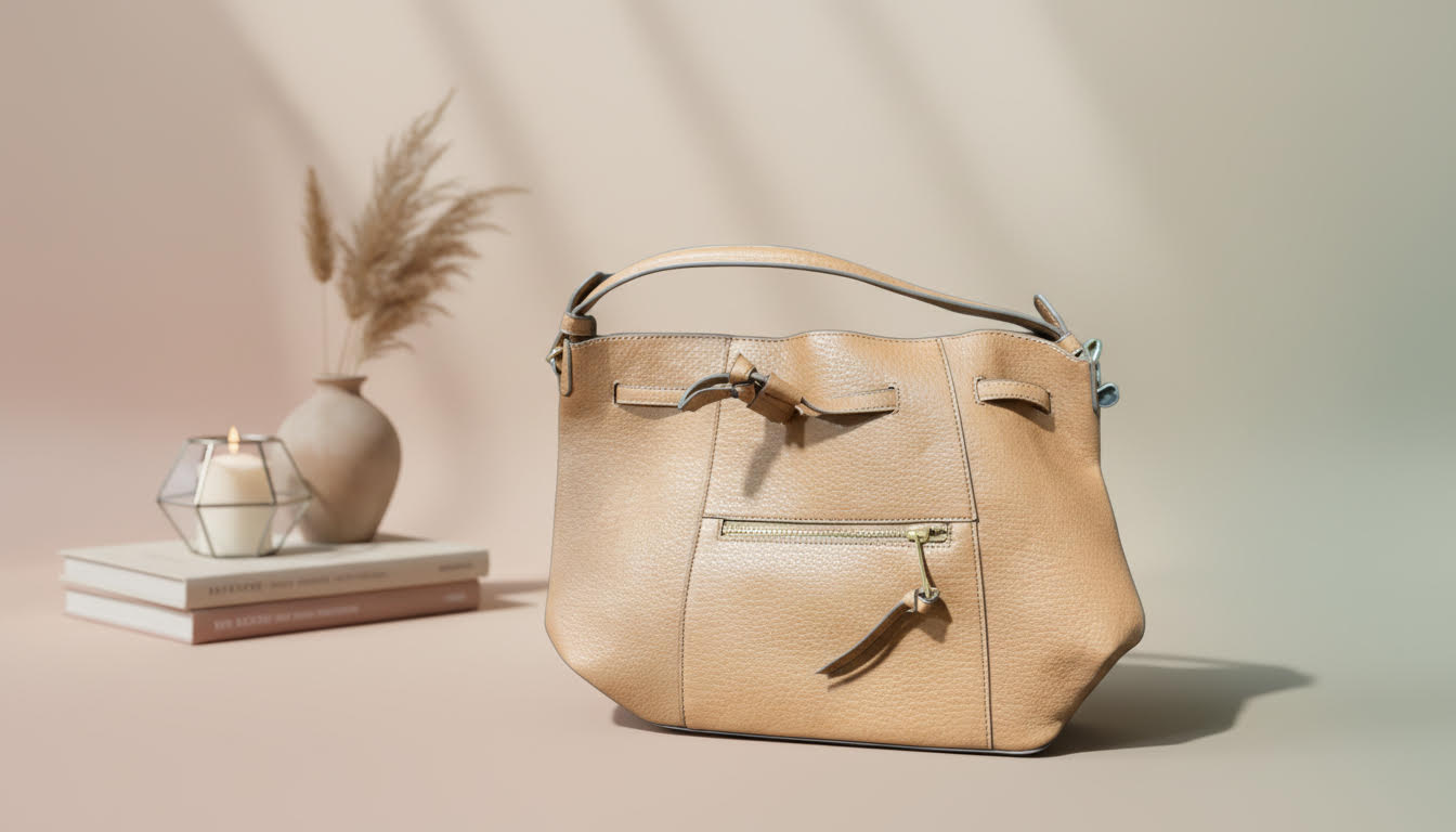 Beige Leather Handbag