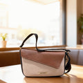 Colorblock Crossbody Handbag with Adjustable Strap
