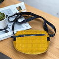 Yellow Quilted Square Crossbody Bag