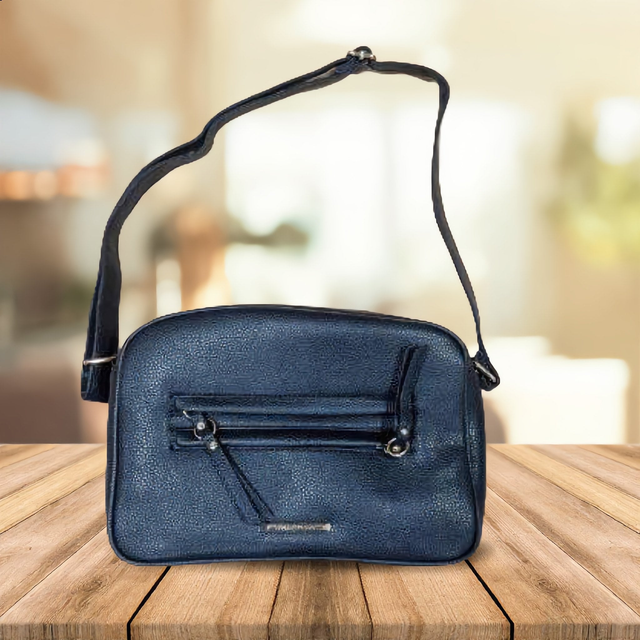 Black Pebbled Mini Cross-Body Bag