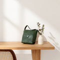 Green Pebbled Vegan Leather Satchel