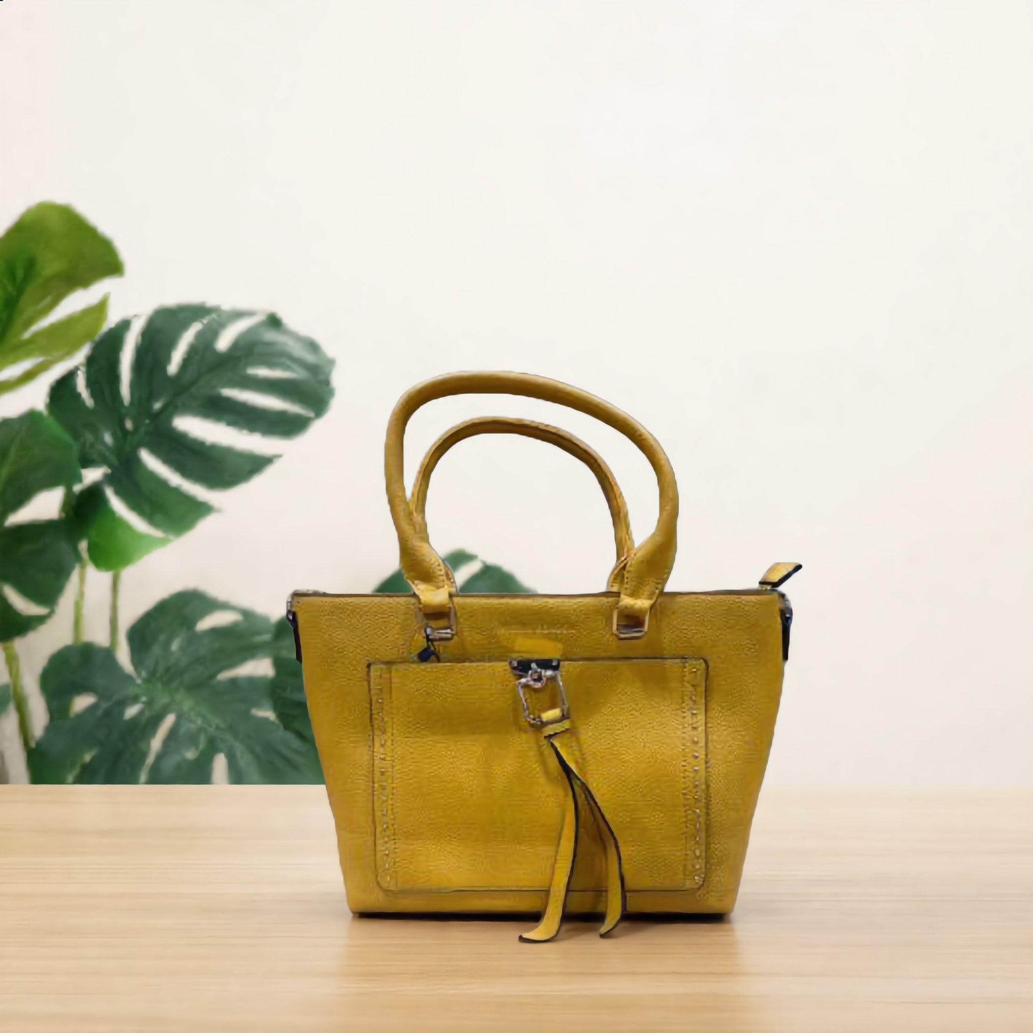 Mustard Yellow Studded Satchel