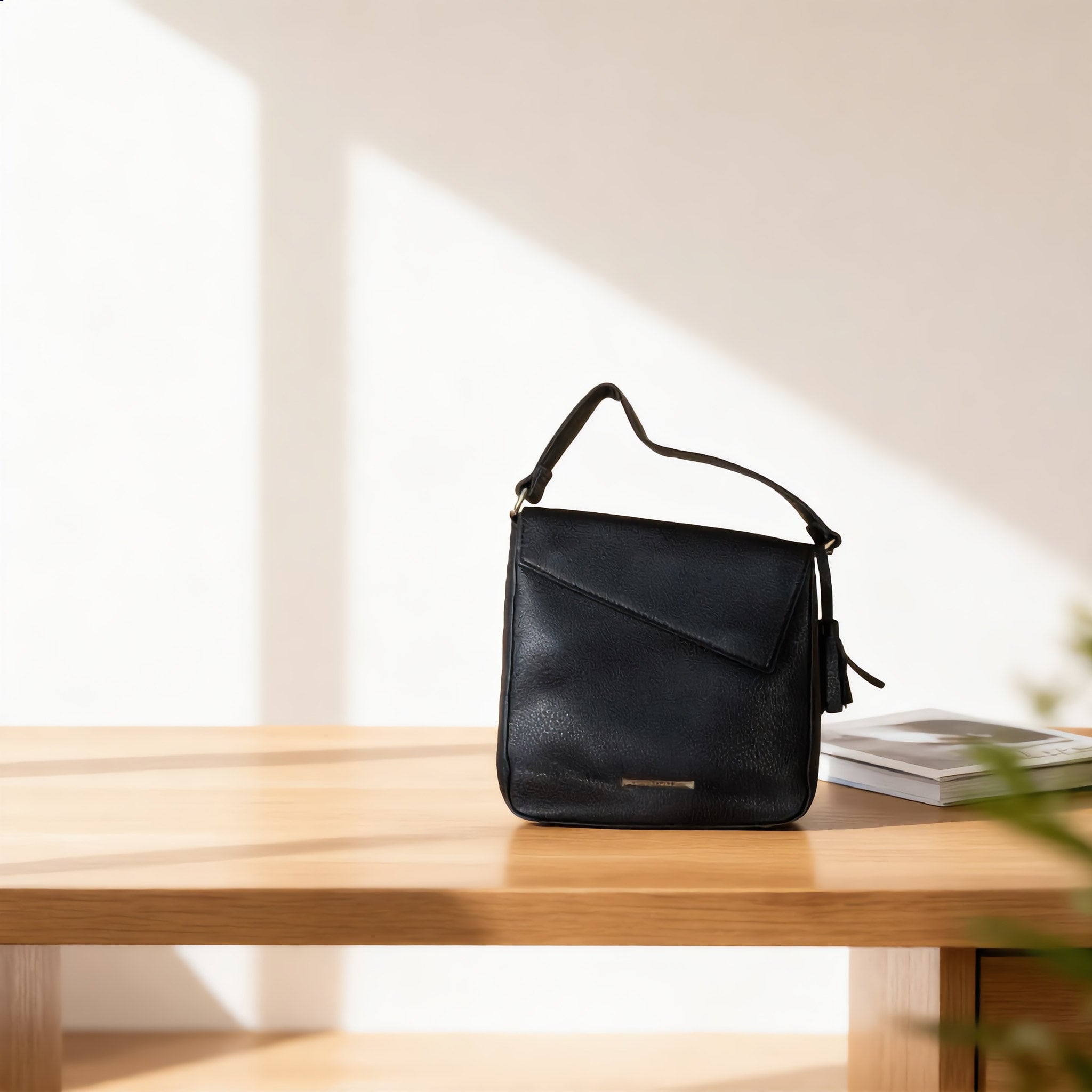 Alexis Bendel Black Vegan Leather Satchel