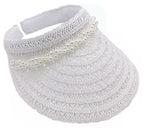 Straw Sun Visor With Pearl
