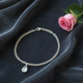 Silver-Tone Chain Hip Clip with a Teardrop Charm