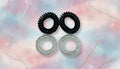 Black/Clear Spiral Hair Ties. Pack of 4