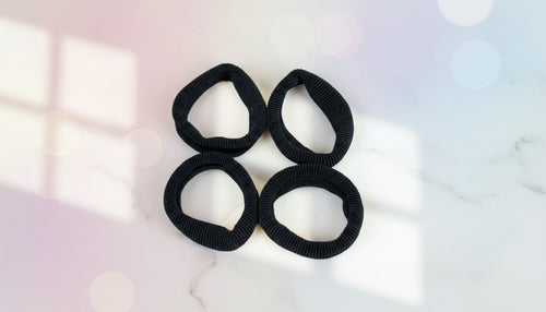 Black Hair Ties. Pack of 6