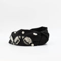 Black/Silver Football Headband