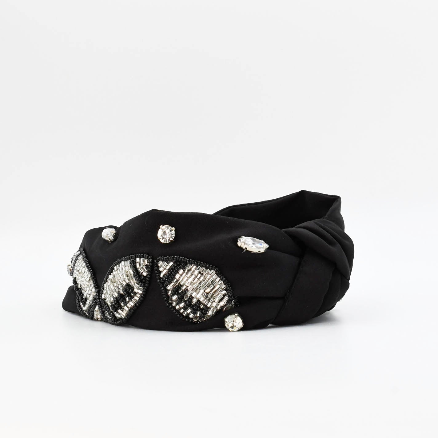 Black/Silver Football Headband