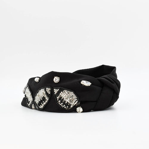 Black/Silver Football Headband