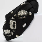 Black/Silver Football Headband