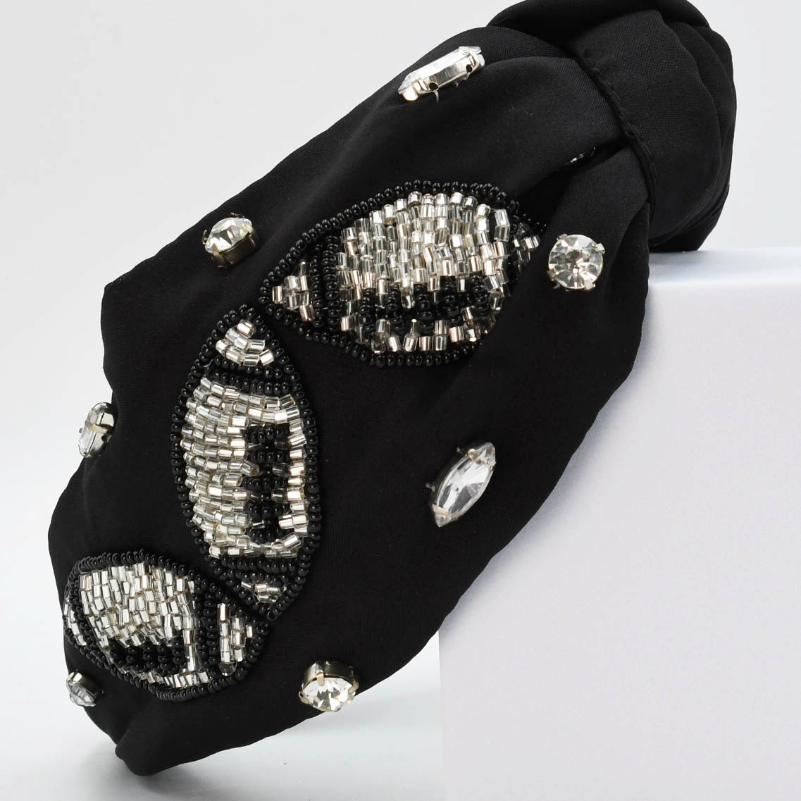 Black/Silver Football Headband