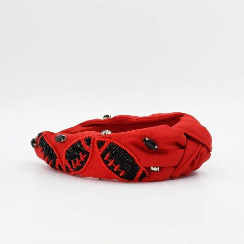 Black/Red Football Headband