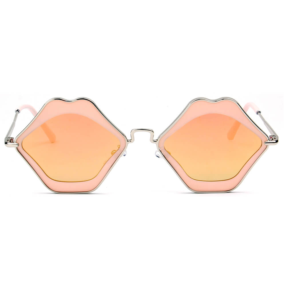 MADISON | Womens Fashion Funky Mouth Kissing Lip Shape Hippie Love Party Sunglasses