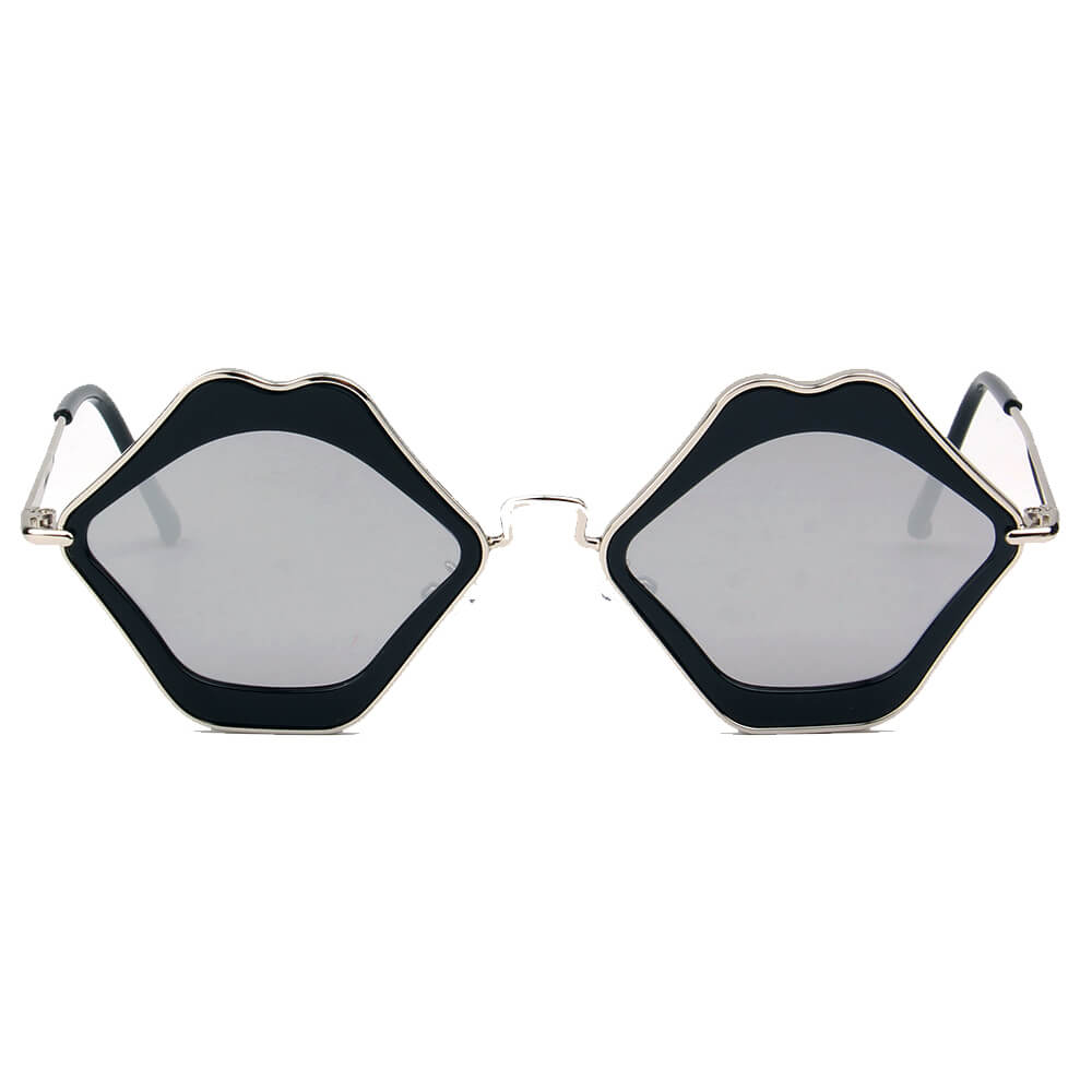 MADISON | Womens Fashion Funky Mouth Kissing Lip Shape Hippie Love Party Sunglasses