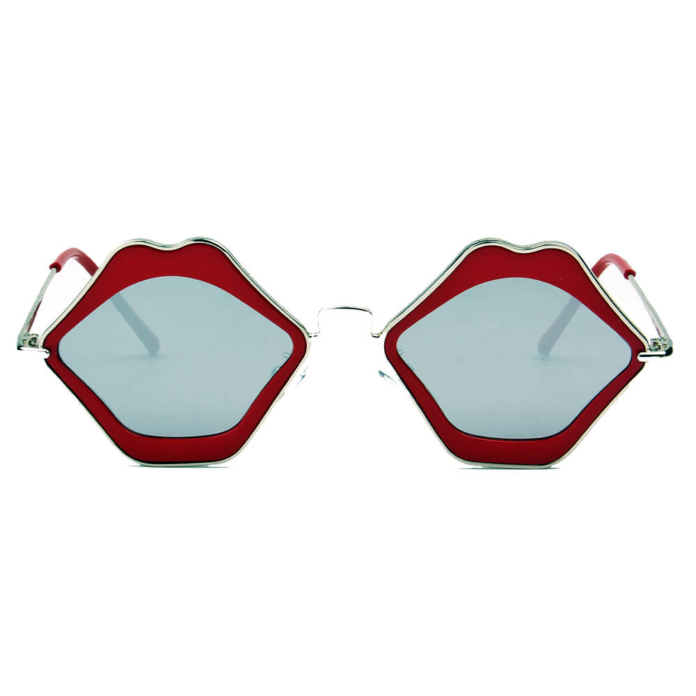 MADISON | Womens Fashion Funky Mouth Kissing Lip Shape Hippie Love Party Sunglasses