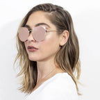 HERSHEY | Women's Flat Lens Metal Frame Cat Eye Sunglasses