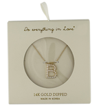 14K Gold Dipped Pearl initial Necklace