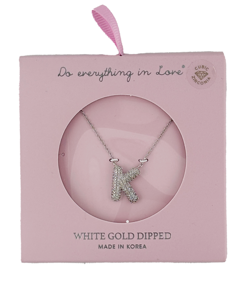14K Gold Dipped Textured Initial Necklace