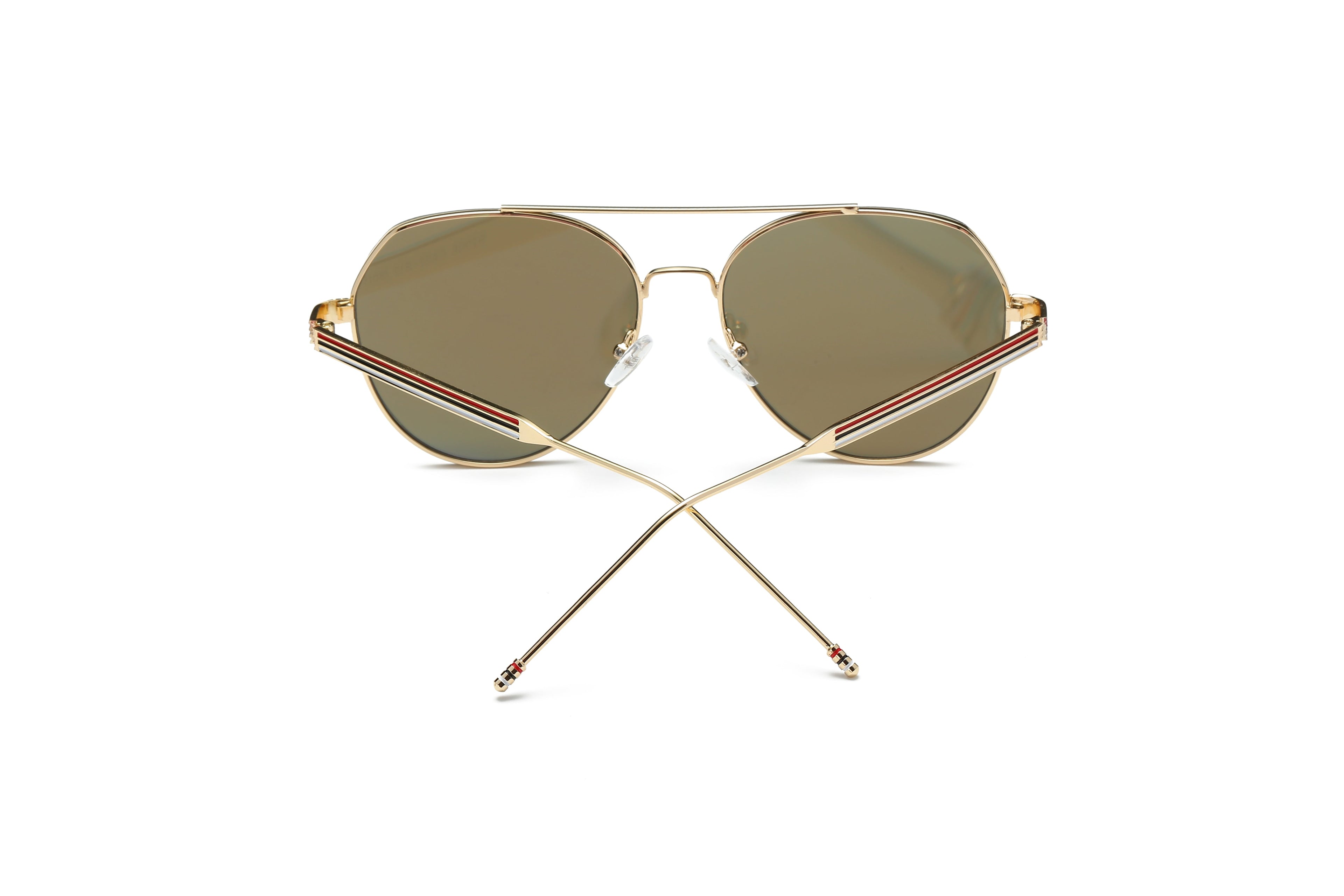 ERIE - Modern Teardrop Aviator Flat Mirrored Flat Lens Sunglasses