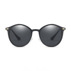 DEWITT | Retro Horn Rimmed Keyhole Bridge Round Sunglasses Circle