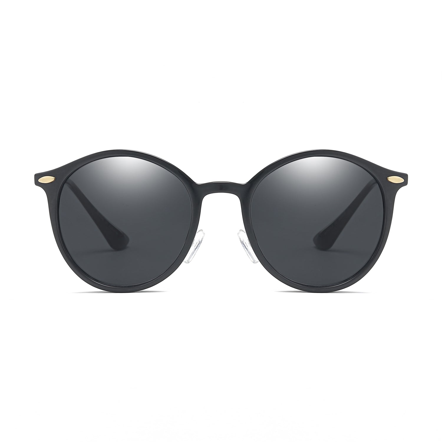 DEWITT | Retro Horn Rimmed Keyhole Bridge Round Sunglasses Circle